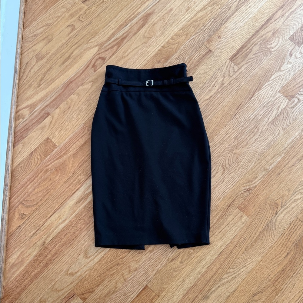 Express belted pencil skirt high waist form fitting work skirt